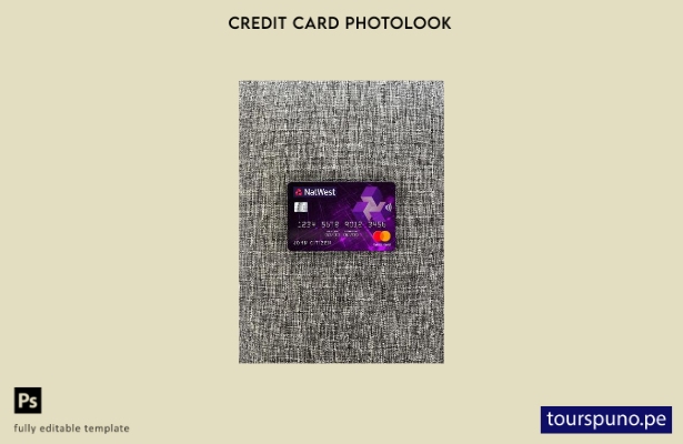 listo para imprimir plantilla frontal de aspecto fotográfico de mastercard d 124